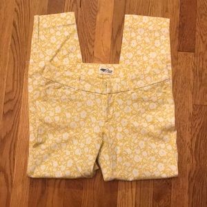 Pixie pants stretch yellow pattern